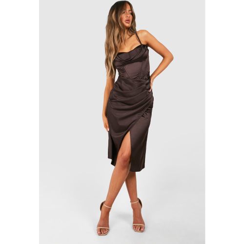 Robe Mi-Longue Satinée - 44 - boohoo - Modalova