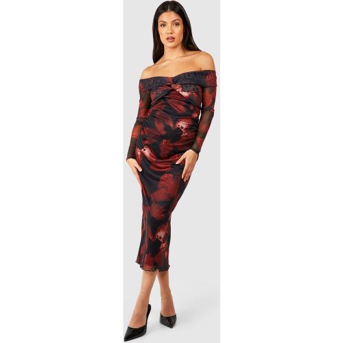 Maternité - Robe Longue De Grossesse En Tulle À Col Torsadé - 36 - boohoo - Modalova