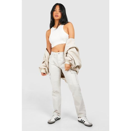 Petite" - Jean Cargo Basique - Blanc Écru - 34, Blanc Écru - boohoo - Modalova