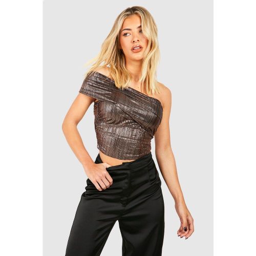 Top Asymétrique Plissé - 38 - boohoo - Modalova