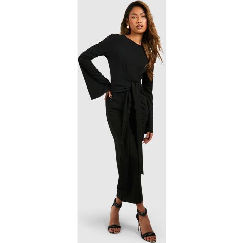 Robe Longue Nouée À Manches Évasées - 40 - boohoo - Modalova