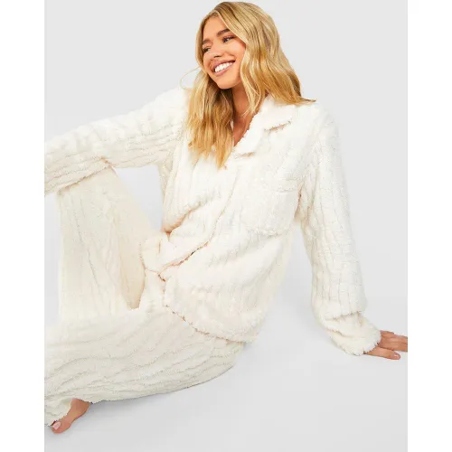 Ensemble Boutonné En Polaire Texturée - 36 - boohoo - Modalova