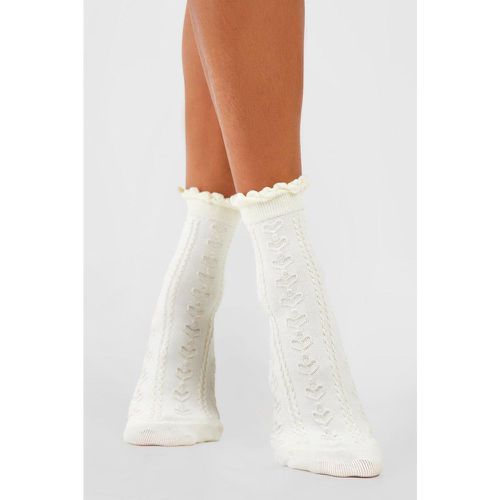 Chaussettes À Bordures Festonnées - One Size - boohoo - Modalova