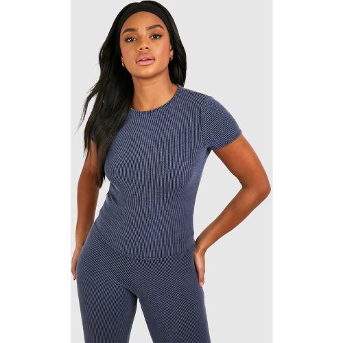 Crop Top Côtelé À Manches Courtes - Xl - boohoo - Modalova