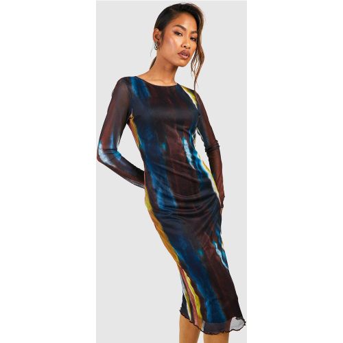 Robe Moulante En Tulle À Manches Longues - 44 - boohoo - Modalova