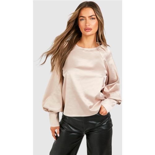 Blouse Oversize Satinée - 36 - boohoo - Modalova