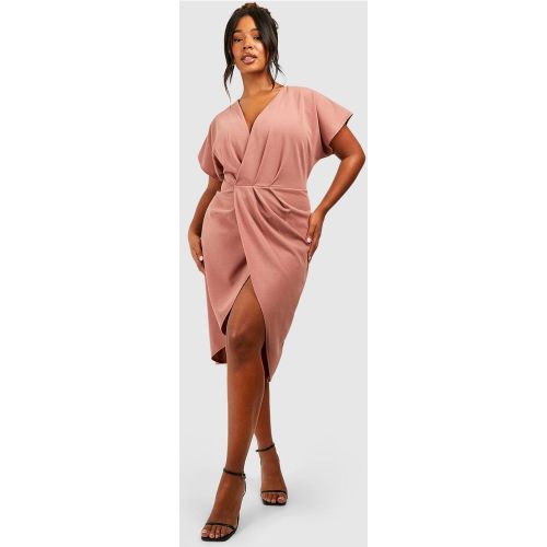 Grande Taille - Robe Mi-Longue Cache-Cœur - 44 - boohoo - Modalova