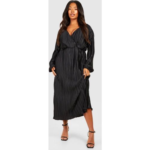 Grande Taille - Robe Mi-Longue Plissée - 44 - boohoo - Modalova