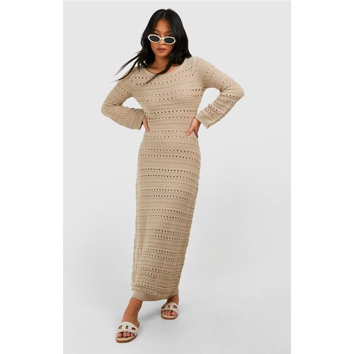 Petite" - Robe Longue Nouée En Crochet À Manches Évasées - 40 - boohoo - Modalova