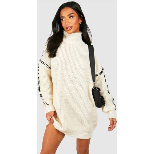 Petite" - Robe Pull À Coutures Contrastantes - S - boohoo - Modalova