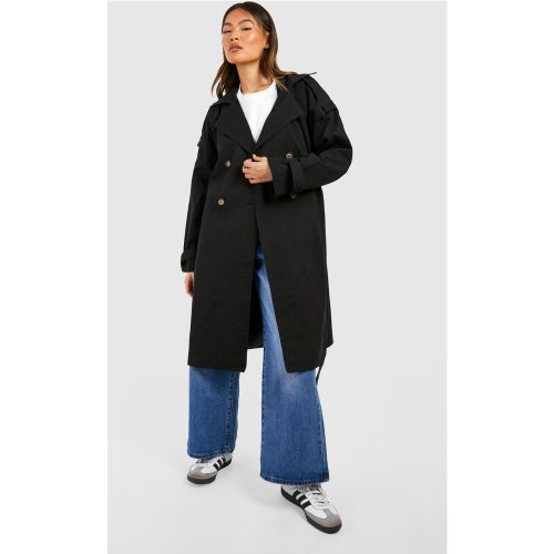 Trench À Ceinture Et Épaule Contrastante - 36 - boohoo - Modalova