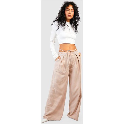 Pantalon Large À Taille Contrastante - 38 - boohoo - Modalova