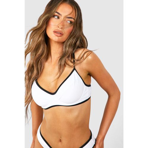 Haut De Maillot À Armatures Et Coutures Contrastantes - 34 - boohoo - Modalova