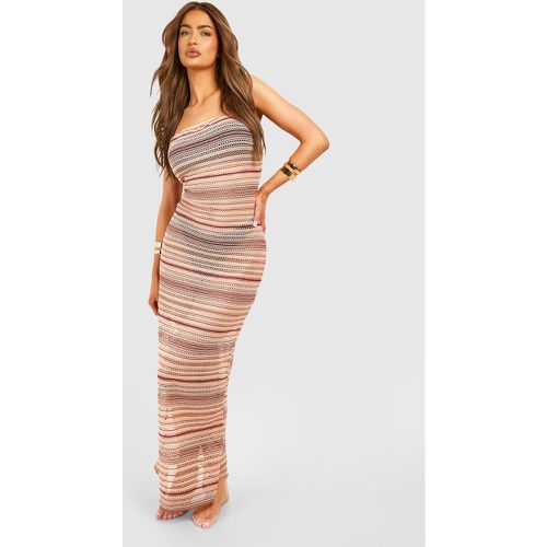 Robe Longue De Plage Rayée En Crochet - M - boohoo - Modalova