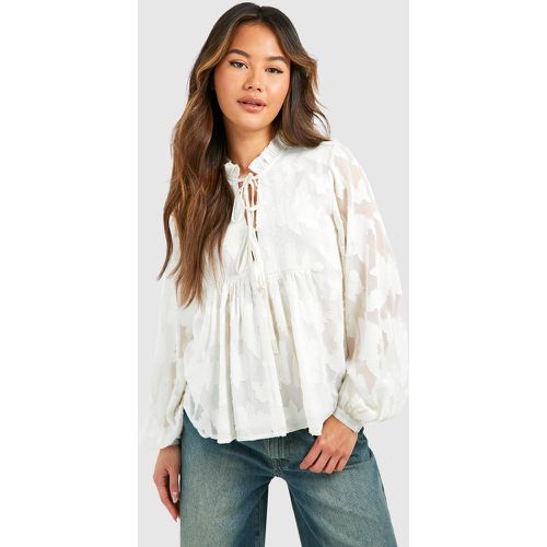 Blouse Fleurie À Manches Bouffantes - 40 - boohoo - Modalova