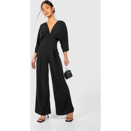 Petite" - Combinaison Large Satinée À Manches Volumineuses - 38 - boohoo - Modalova