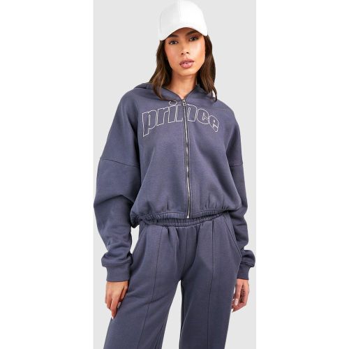 Sweat À Capuche Oversize Zippé Imprimé Prince - 34 - boohoo - Modalova