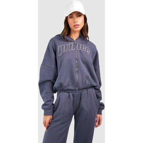 Sweat À Capuche Oversize Zippé Imprimé Prince - 46 - boohoo - Modalova