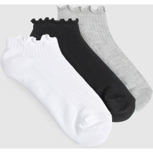 Lot De 3 Paires De Chaussettes À Volants - One Size - boohoo - Modalova