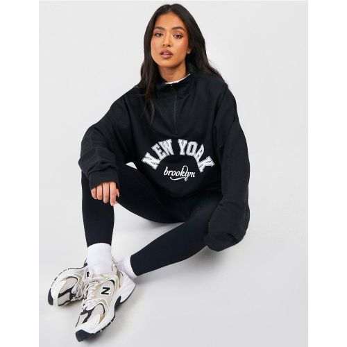 Petite" - Sweat Zippé À Slogan New York - L - boohoo - Modalova
