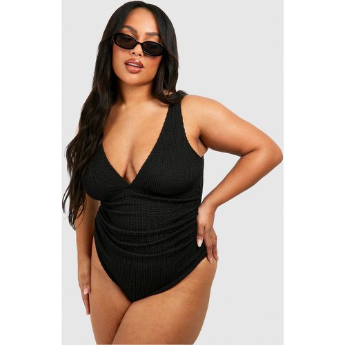 Grande Taille - Maillot De Bain Une Pièce Froncé - 46 - boohoo - Modalova