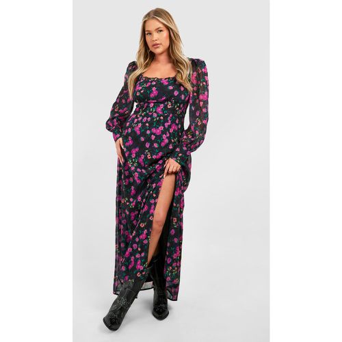 Grande Taille - Robe Corset Longue Fleurie - 44 - boohoo - Modalova