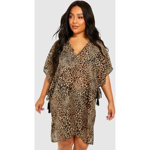 Grande Taille - Tunique De Plage À Imprimé Léopard - 52 - boohoo - Modalova