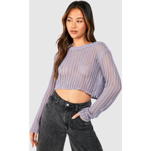 Pull Court En Maille À Découpes - S - boohoo - Modalova