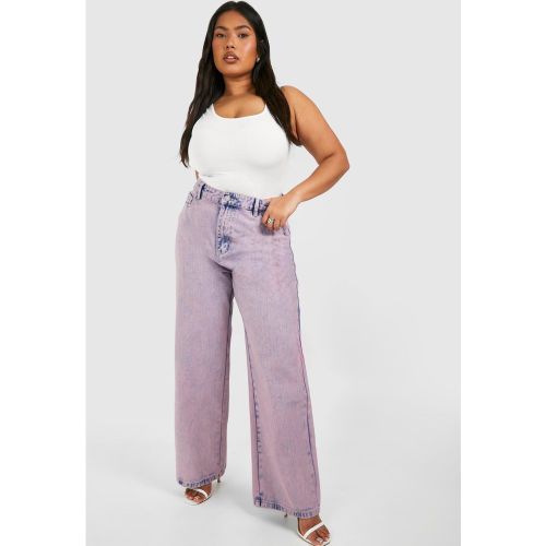 Grande Taille - Jean Droit Délavé - 50 - boohoo - Modalova