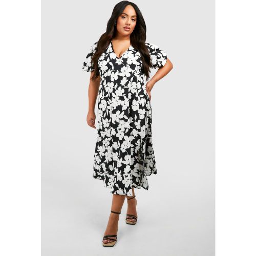 Grande Taille - Robe Mi-Longue Fleurie - 46 - boohoo - Modalova