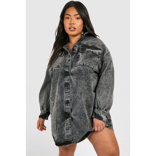 Grande Taille - Robe Chemise Oversize En Jean - 44 - boohoo - Modalova