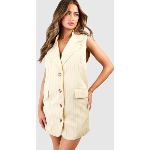 Robe Blazer Rayée Sans Manches - 44 - boohoo - Modalova