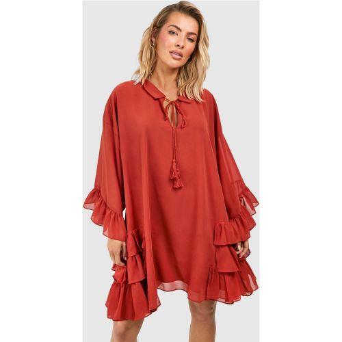 Robe Courte Volantée À Volants - 36 - boohoo - Modalova