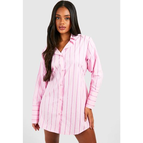 Robe Chemise Rayée Cintrée - 38 - boohoo - Modalova