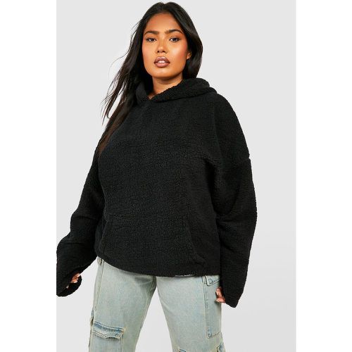 Grande Taille - Sweat À Capuche Oversize En Polaire Avec Étiquette Tissée - 46 - boohoo - Modalova