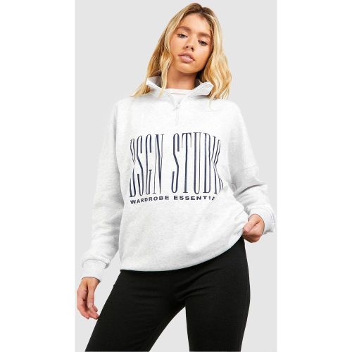 Sweat Oversize Zippé À Slogan Dsgn Studio - S - boohoo - Modalova