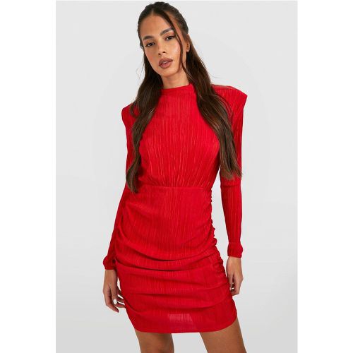 Robe Moulante Plissée À Col Montant - 44 - boohoo - Modalova