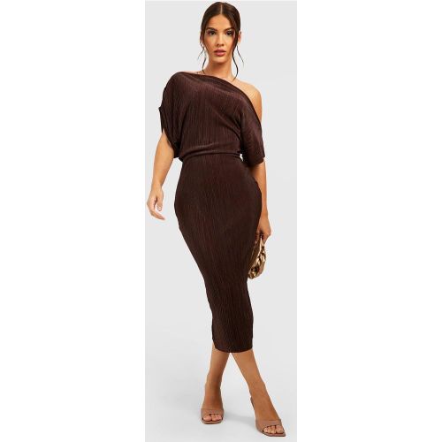 Robe Mi-Longue Plissée À Épaules Dénudées - 42 - boohoo - Modalova