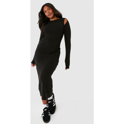 Grande Taille - Robe Mi-Longue Côtelée À Découpe - 56 - boohoo - Modalova