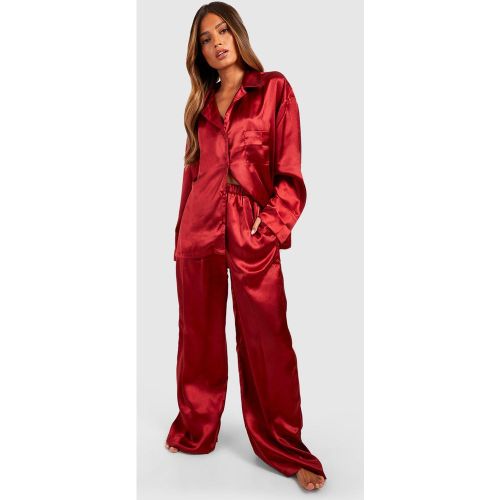 Pyjama Oversize Satiné - 40 - boohoo - Modalova