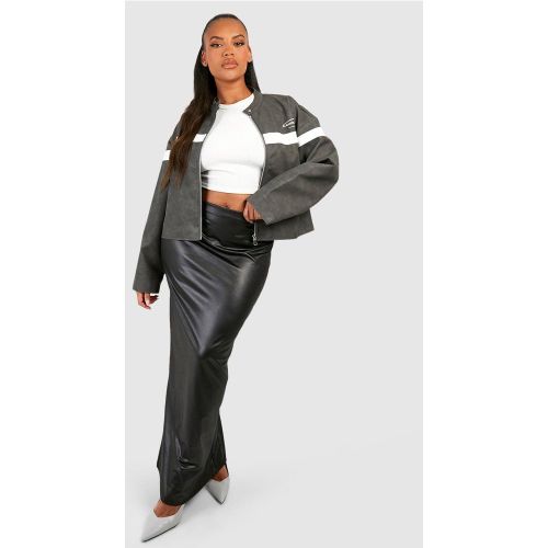 Grande Taille - Jupe Longue Effet Mouillé - 52 - boohoo - Modalova
