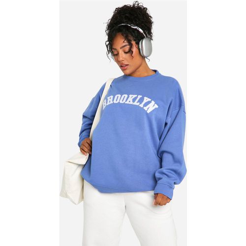 Grande Taille - Sweat Oversize À Slogan Brooklyn - 44 - boohoo - Modalova