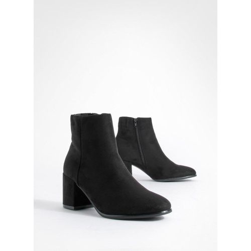 Bottines En Faux Daim À Talon Carré - 38 - boohoo - Modalova