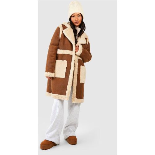 Manteau Mi-Long En Synthétique - 38 - boohoo - Modalova