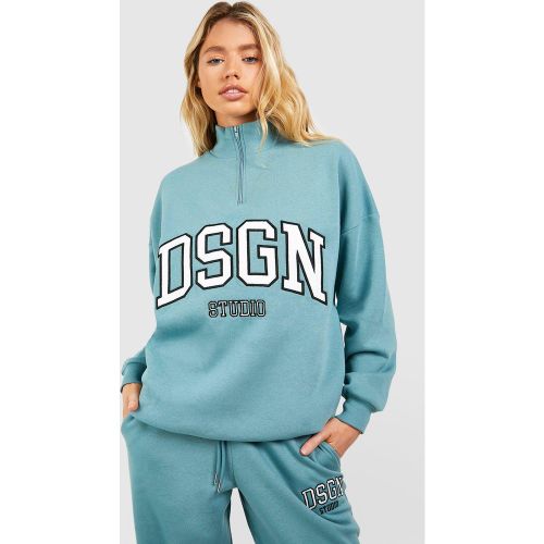 Sweat Oversize Zippé À Slogan Dsgn Studio - S - boohoo - Modalova