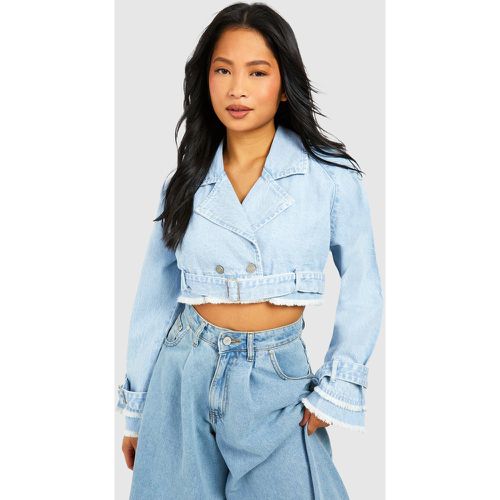 Petite" - Trench Court En Denim - 38 - boohoo - Modalova