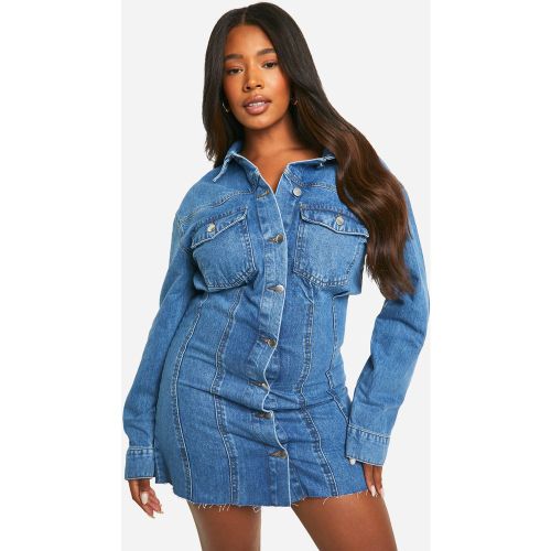 Grande Taille - Robe Courte En Jean - 44 - boohoo - Modalova