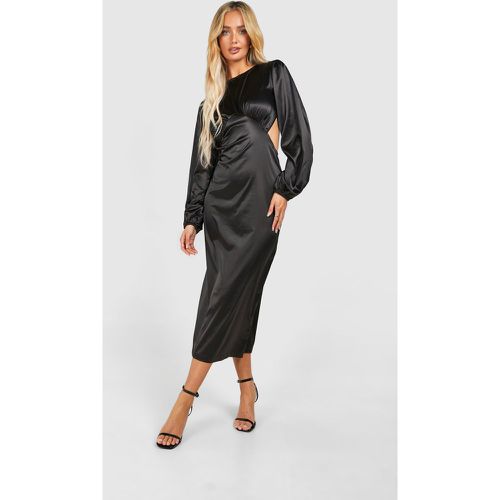 Robe Mi-Longue Satinée À Manches Bouffantes - 38 - boohoo - Modalova