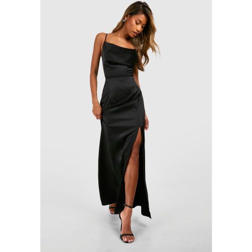 Robe Longue Satinée À Fente - 36 - boohoo - Modalova