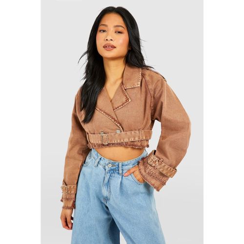 Petite" - Trench Court En Denim - 36 - boohoo - Modalova